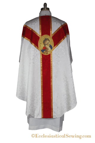 Virgin and Child Chasuble White and Red | White and Blue Option