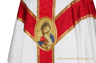 Virgin and Child Chasuble White and Red | White and Blue Option