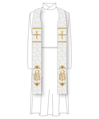 White Clergy Stole For Priests And Pastors | Dayspring IHS Collection