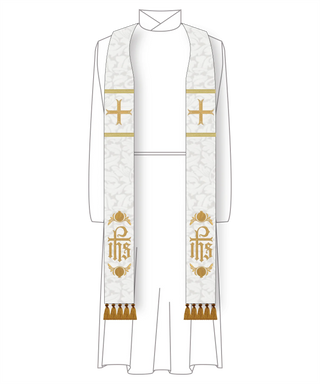 White Clergy Stole For Priests And Pastors | Dayspring IHS Collection