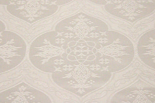 White Pomegranate Quatrefoil Brocade | Liturgical Church Vestment Fabric