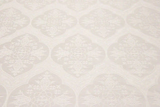 White Pomegranate Quatrefoil Brocade | Liturgical Church Vestment Fabric