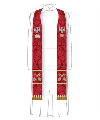 Word Sacrament Dove Pentecost Clergy Stole | Red Pastor Priest Pentecost Church Vestment